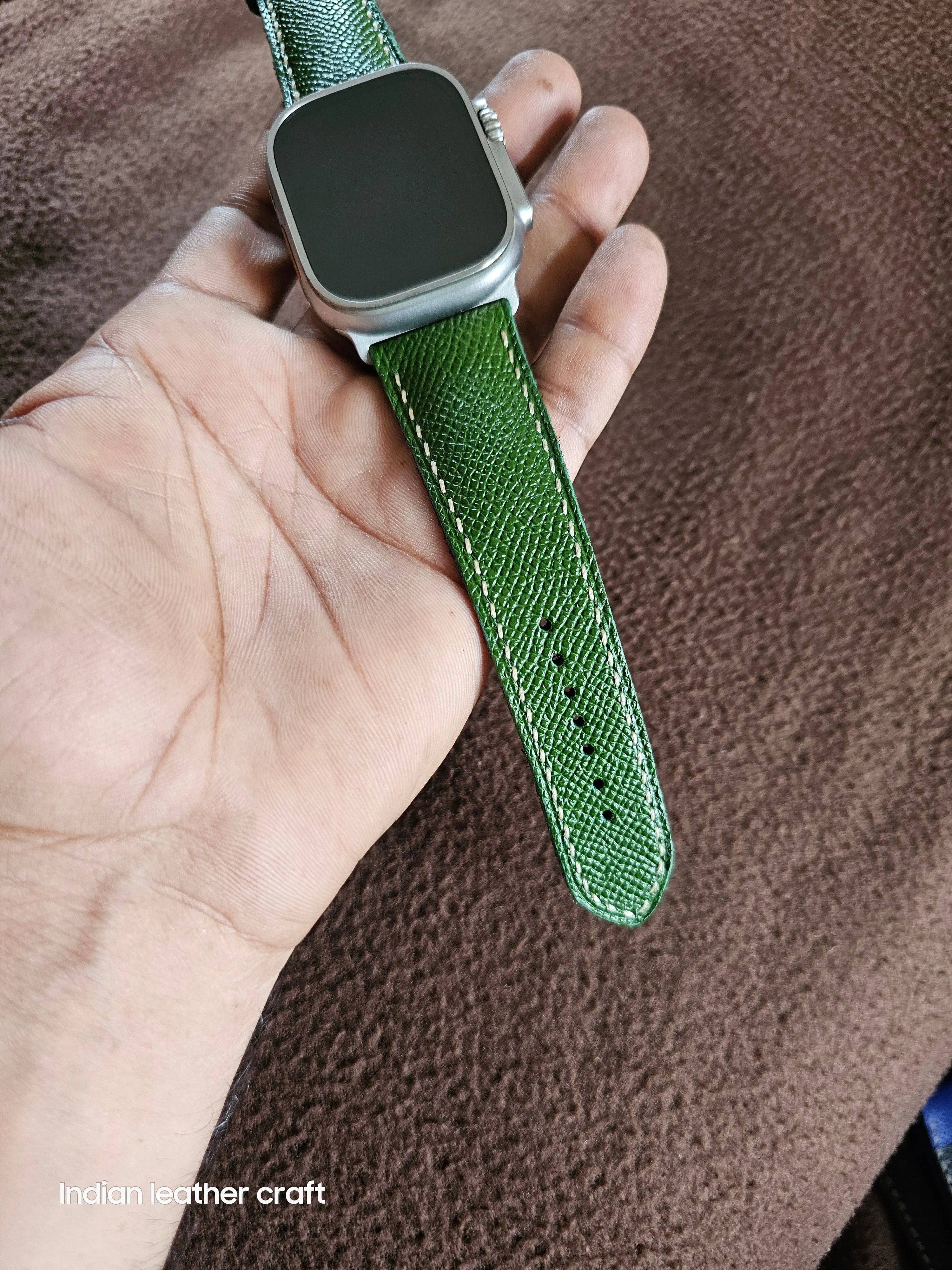 Epsom leather apple watch bands