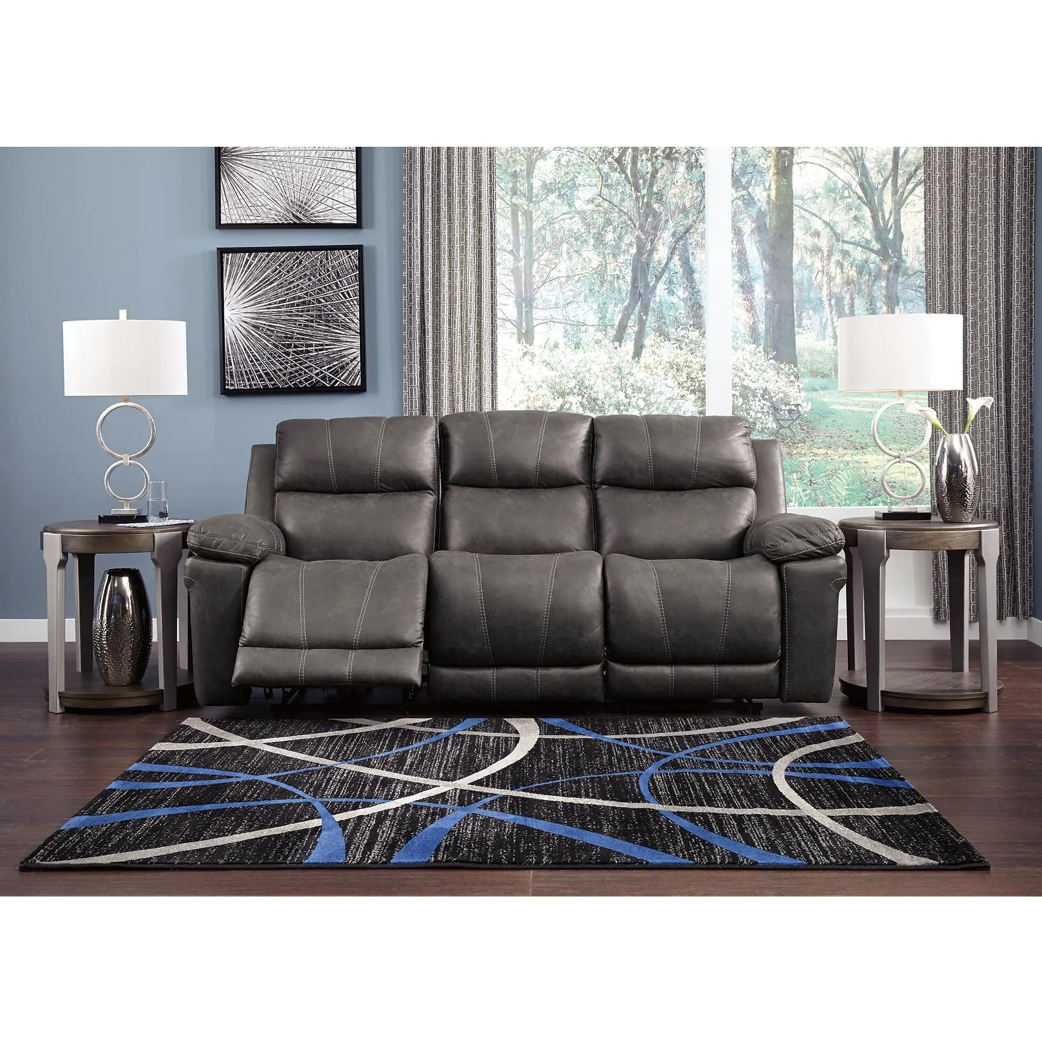 Erlangen Power Reclining Sofa With Power Headrest - Midnight