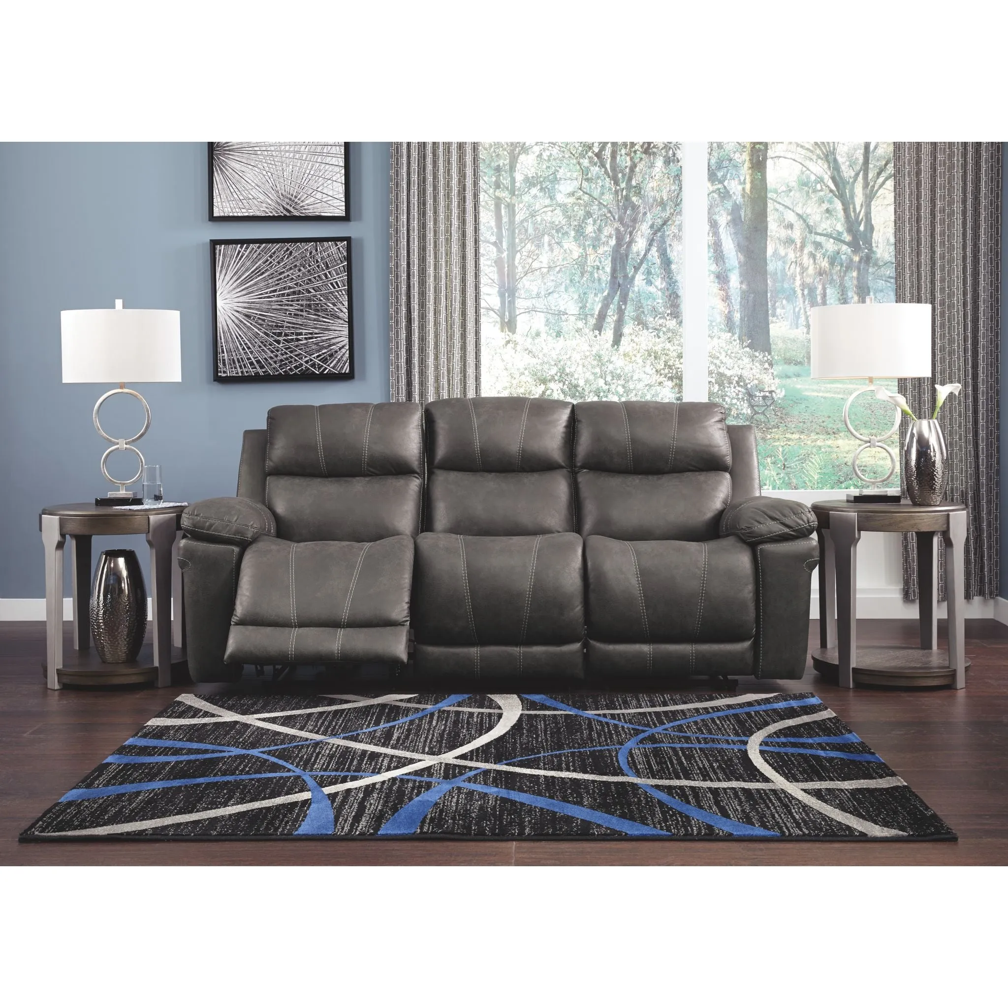 Erlangen Power Reclining Sofa With Power Headrest - Midnight