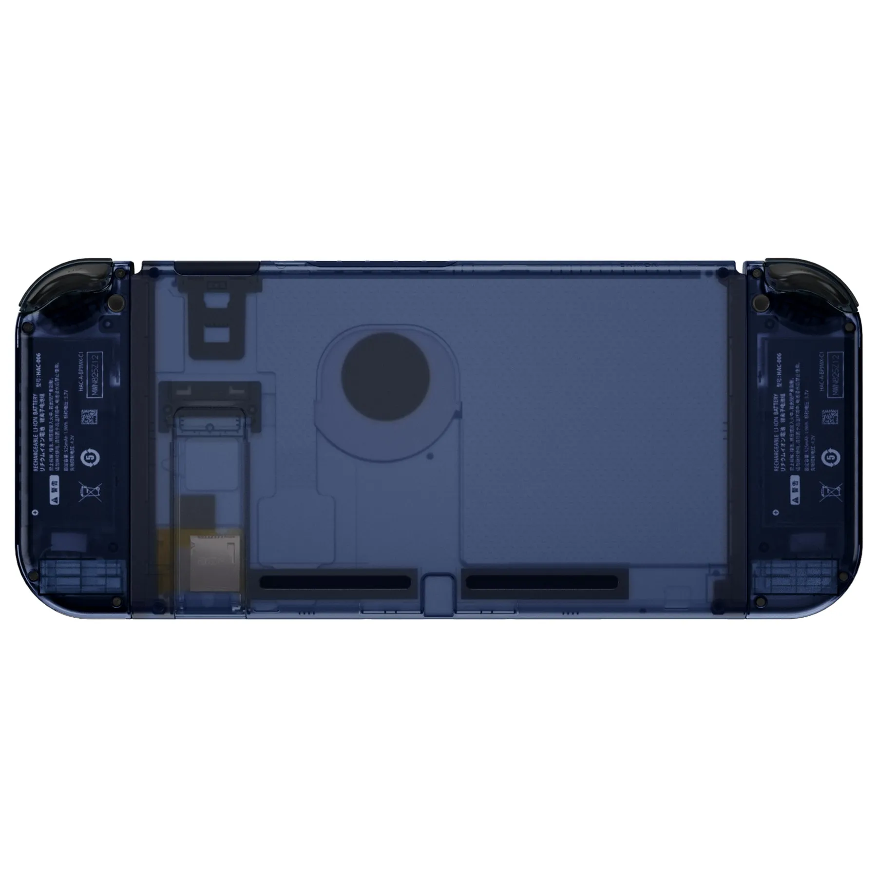 eXtremeRate Clear Deep Ocean Blue Back Plate for NS Switch Console, NS Joycon Handheld Controller Housing with Full Set Buttons, DIY Replacement Shell for Nintendo Switch - QM512