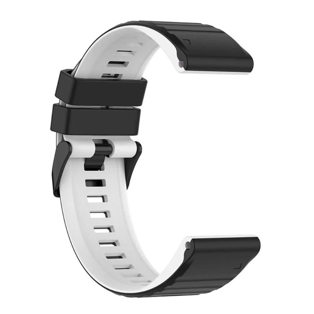 Garmin Fenix 7X dual color silicone watch strap - Black / White