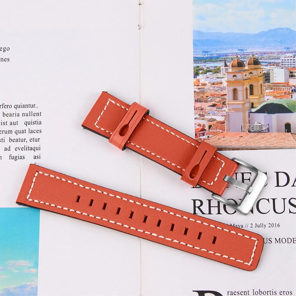 Garmin Vivomove 3 cowhide leather watch strap - Orange