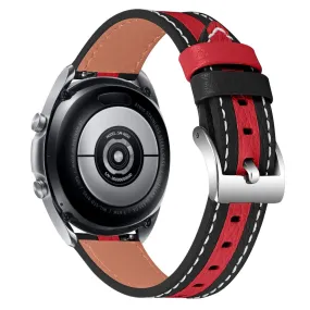 Garmin Vivomove Style color splice cowhide leather watch strap - Black / Red