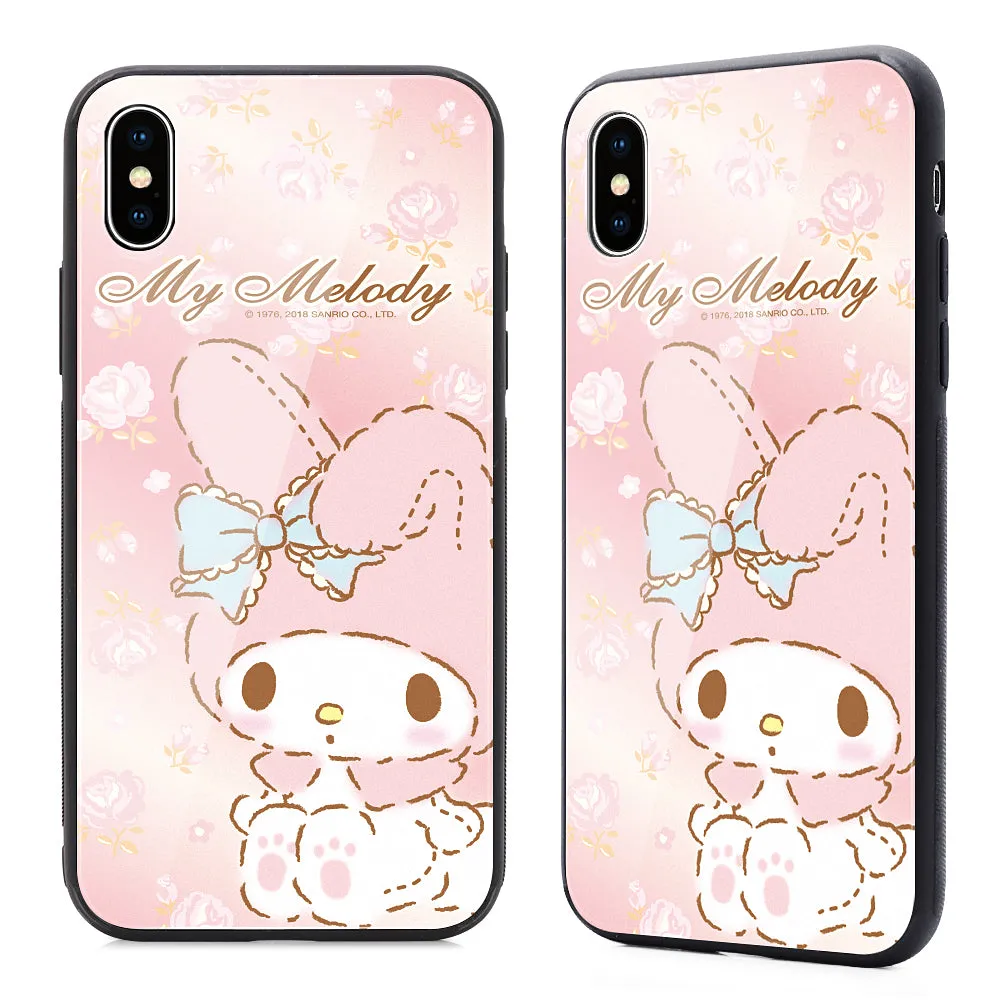 GARMMA Hello Kitty & Little Twin Stars & My Melody Tempered Glass Back Case Cover