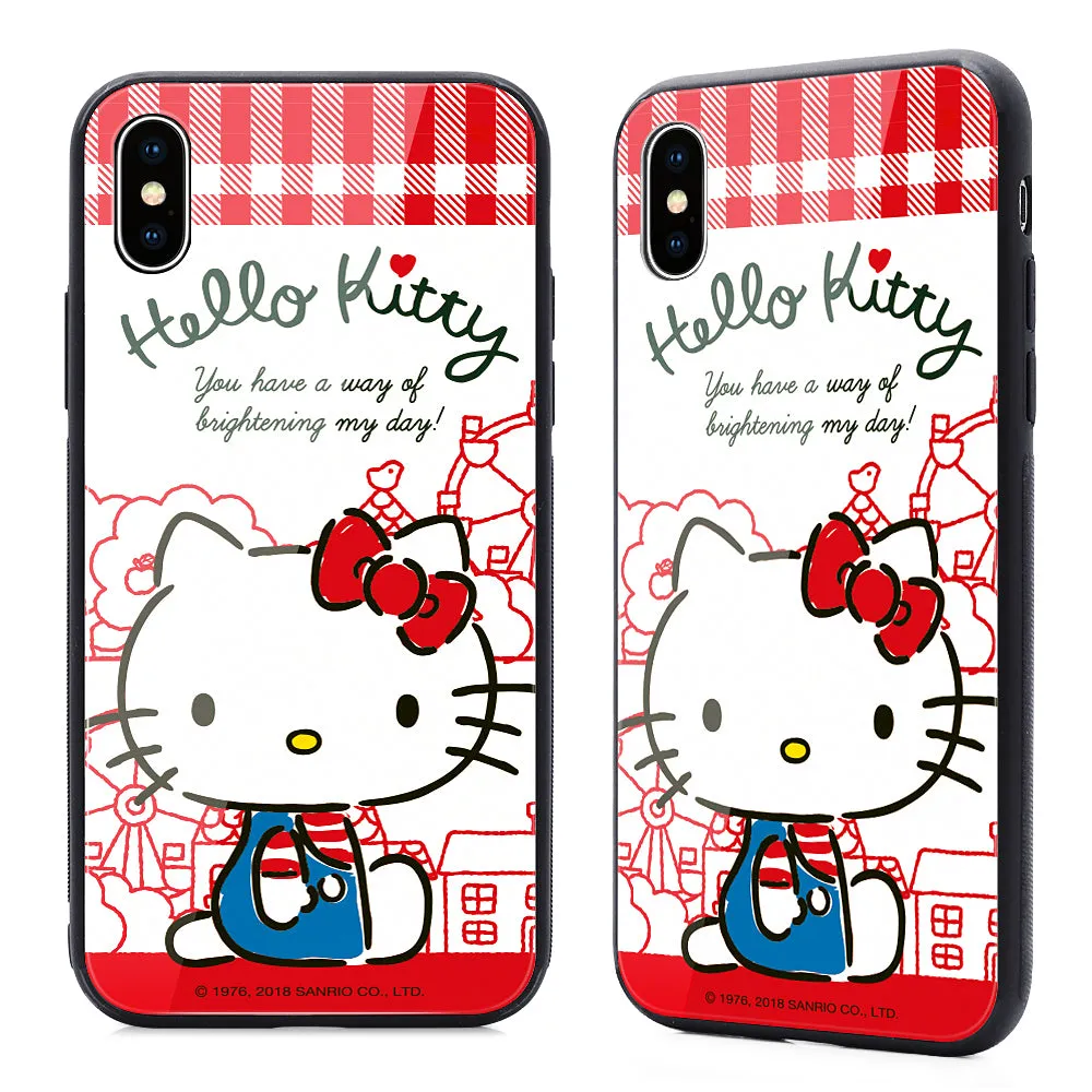 GARMMA Hello Kitty & Little Twin Stars & My Melody Tempered Glass Back Case Cover