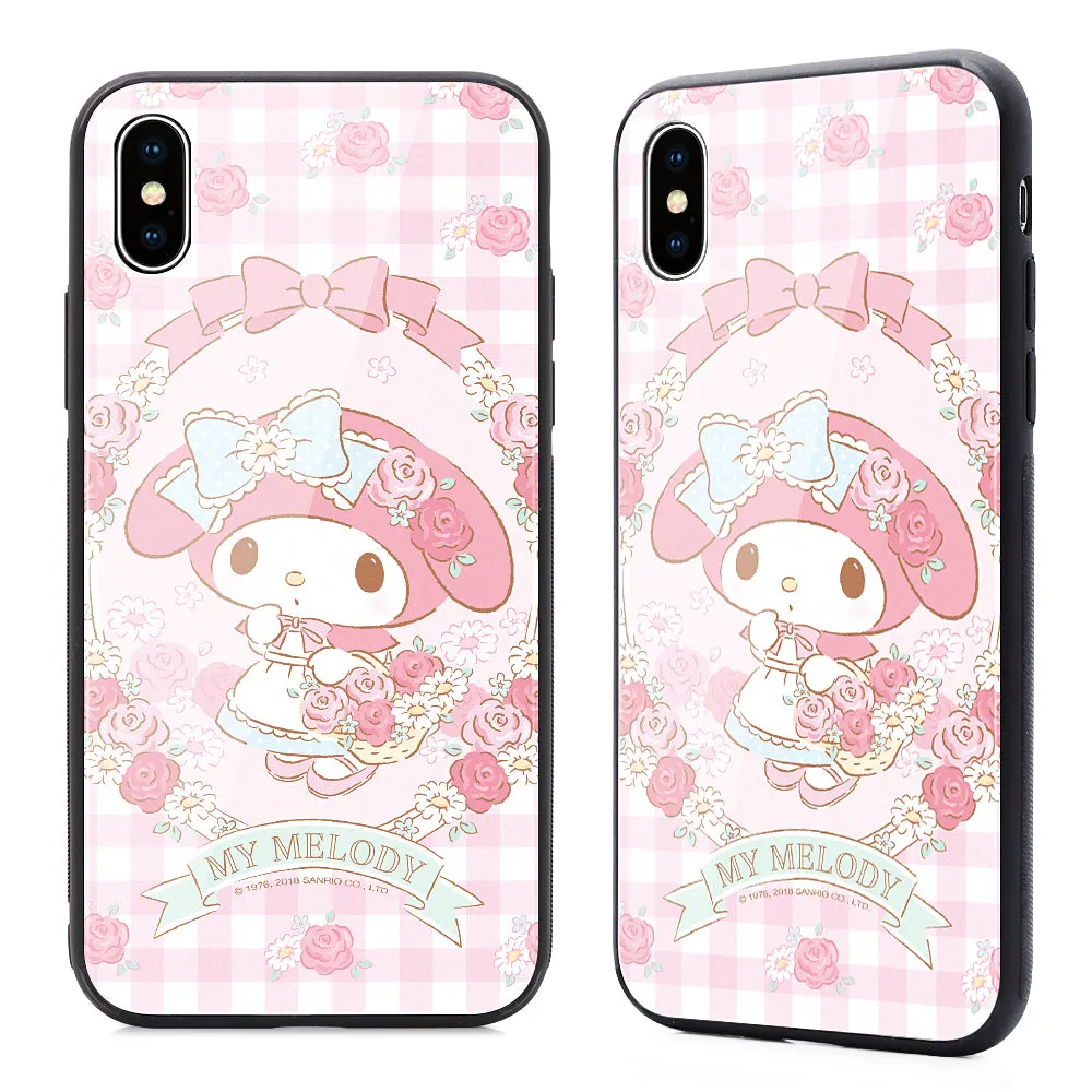 GARMMA Hello Kitty & Little Twin Stars & My Melody Tempered Glass Back Case Cover