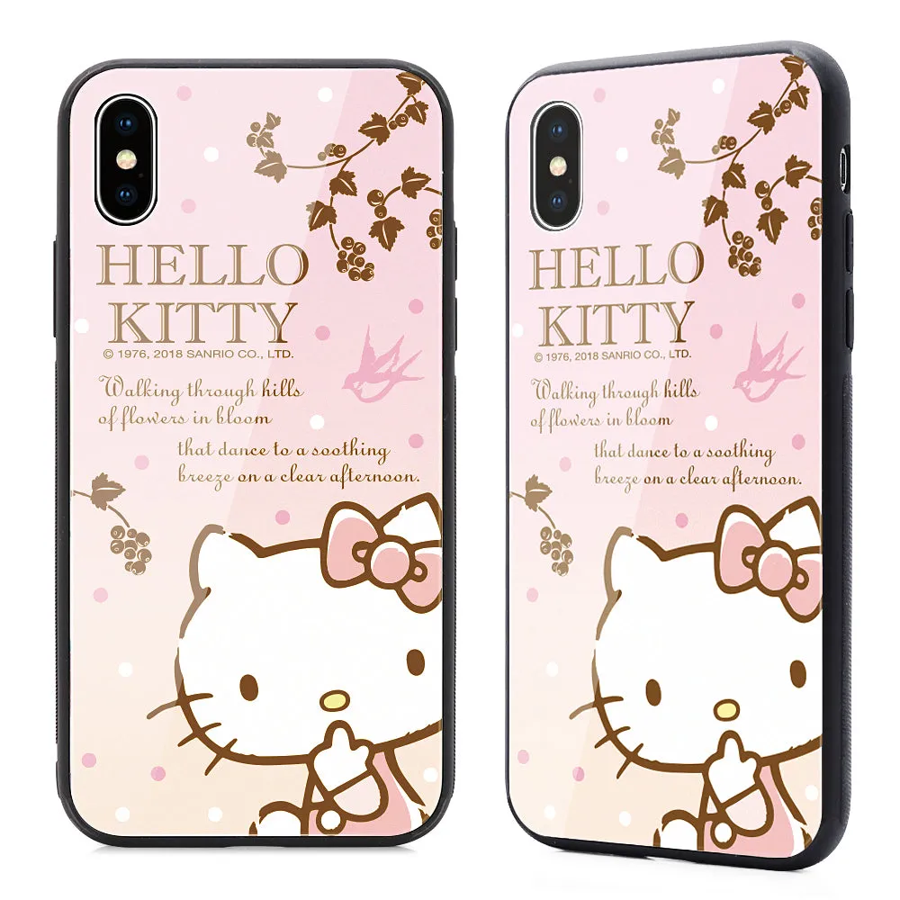 GARMMA Hello Kitty & Little Twin Stars & My Melody Tempered Glass Back Case Cover