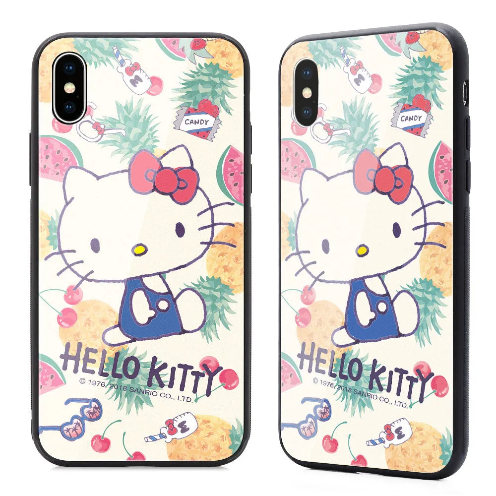 GARMMA Hello Kitty & Little Twin Stars & My Melody Tempered Glass Back Case Cover