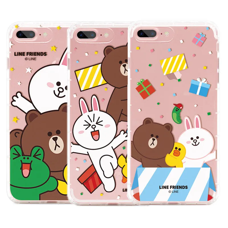 GARMMA Line Friends Air Cushion Transparent TPU Soft Case for Apple iPhone