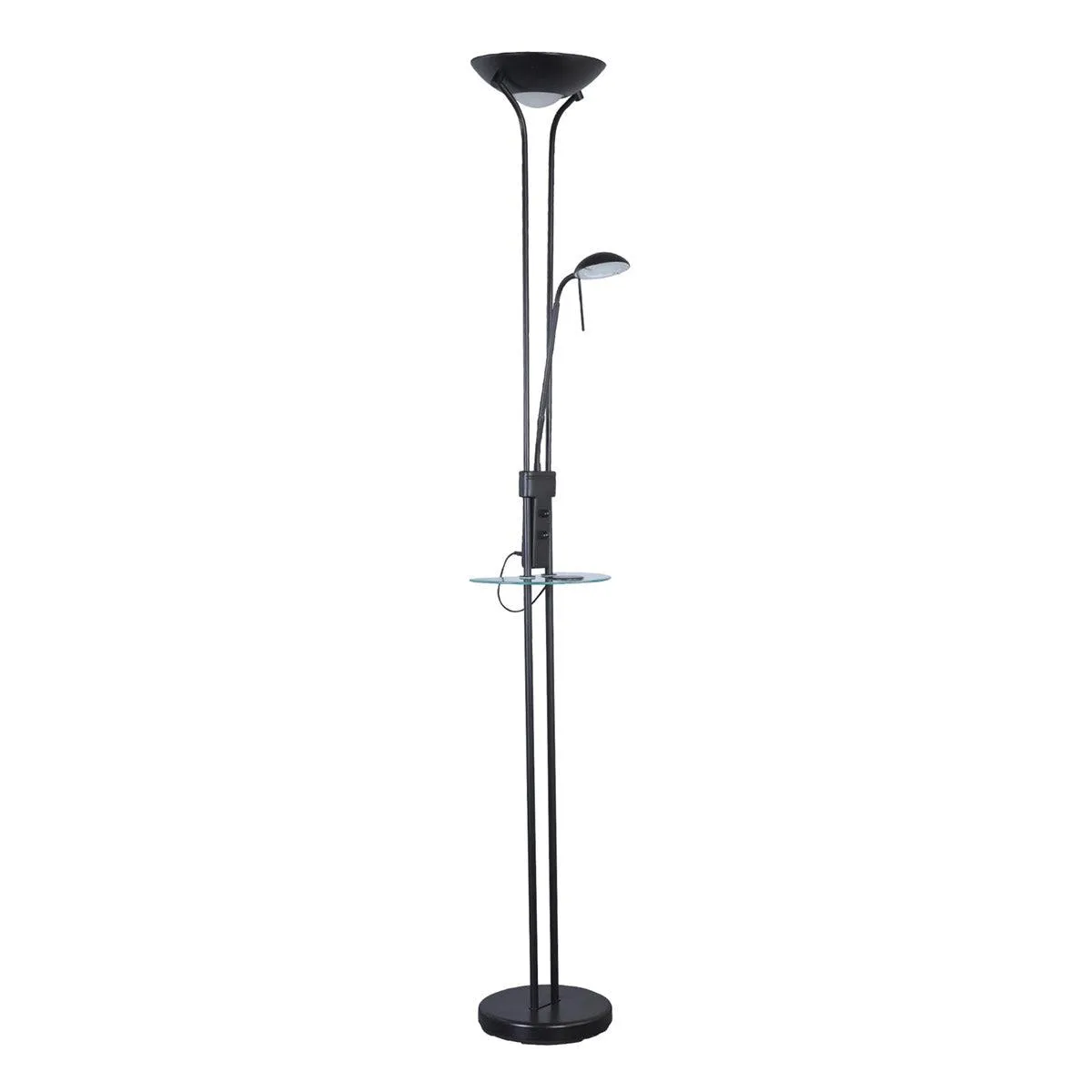 Hazel USB Mother and Child Metal LED Floor Lamp - Brass, Black or Chrome, 1800mm High, PL0206