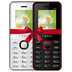 I KALL K66 Dual Sim 4.57 cm (1.8 Inch) Mobile Phone Combo - K66 (White & Red)