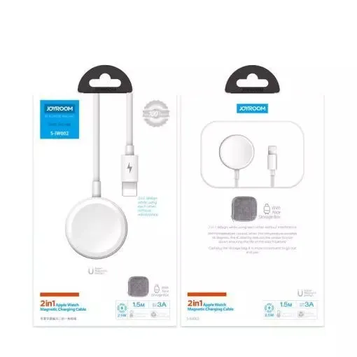 JoyRoom | 2 in 1 Magnetic Apple Watch Charger & Lightning Cable | 3A | S-IW002S | White