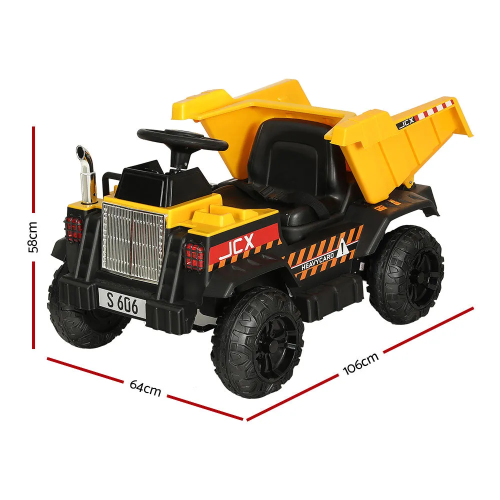 Kids Ride On Car Dumptruck 12V Electric Bulldozer Toys Cars Battery - Yellow