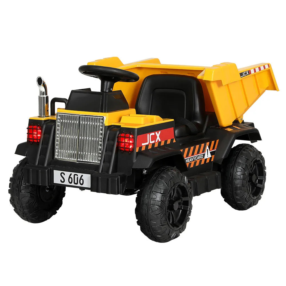 Kids Ride On Car Dumptruck 12V Electric Bulldozer Toys Cars Battery - Yellow