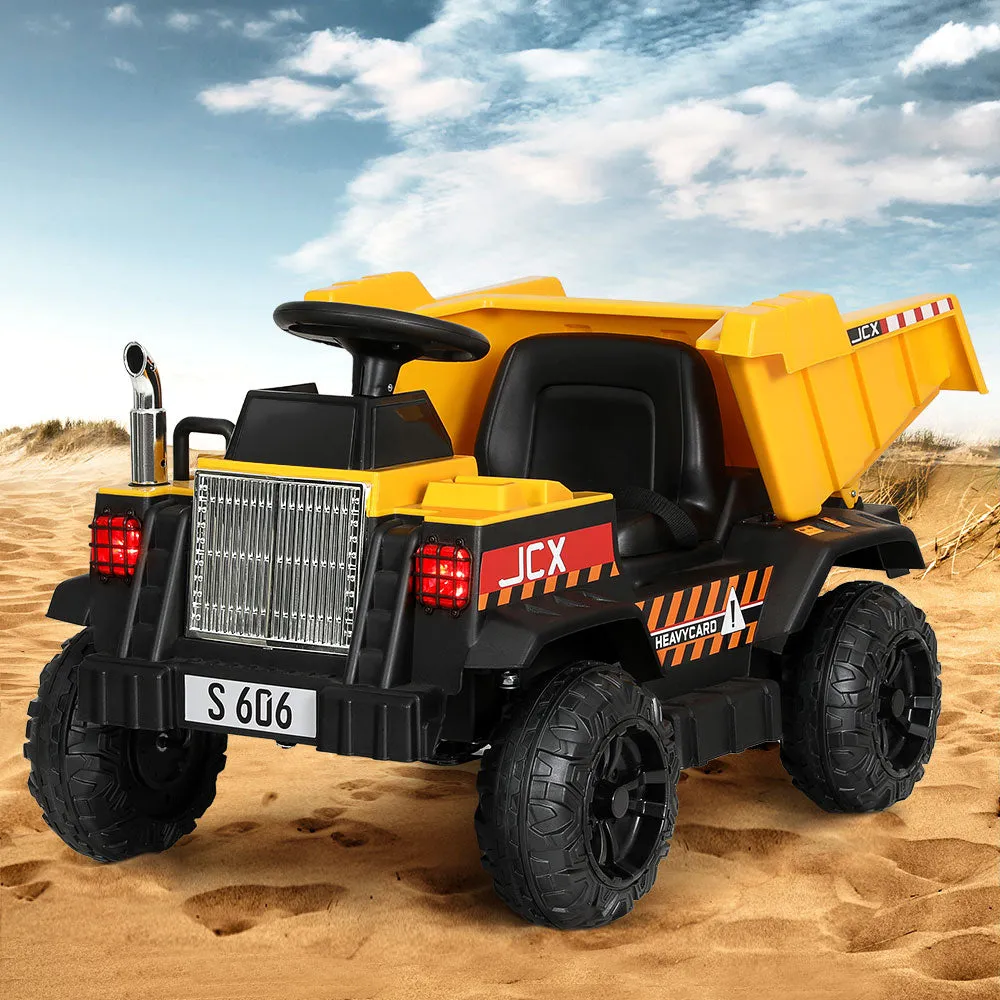 Kids Ride On Car Dumptruck 12V Electric Bulldozer Toys Cars Battery - Yellow