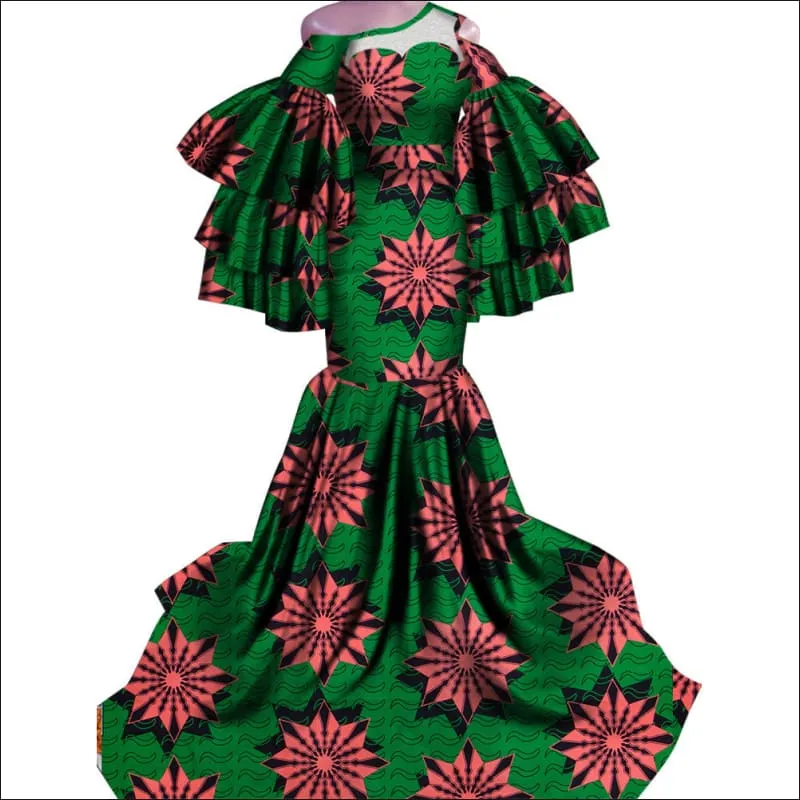 Ladies African Print Traditional Fishtail Dress for a Stunning Look