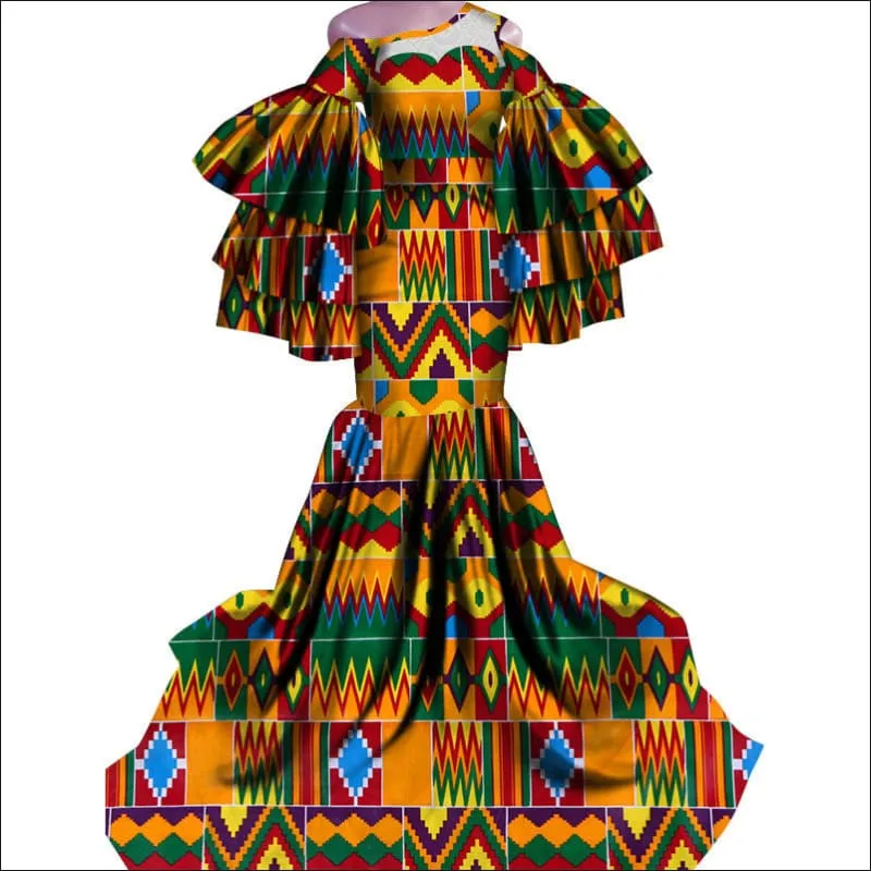 Ladies African Print Traditional Fishtail Dress for a Stunning Look