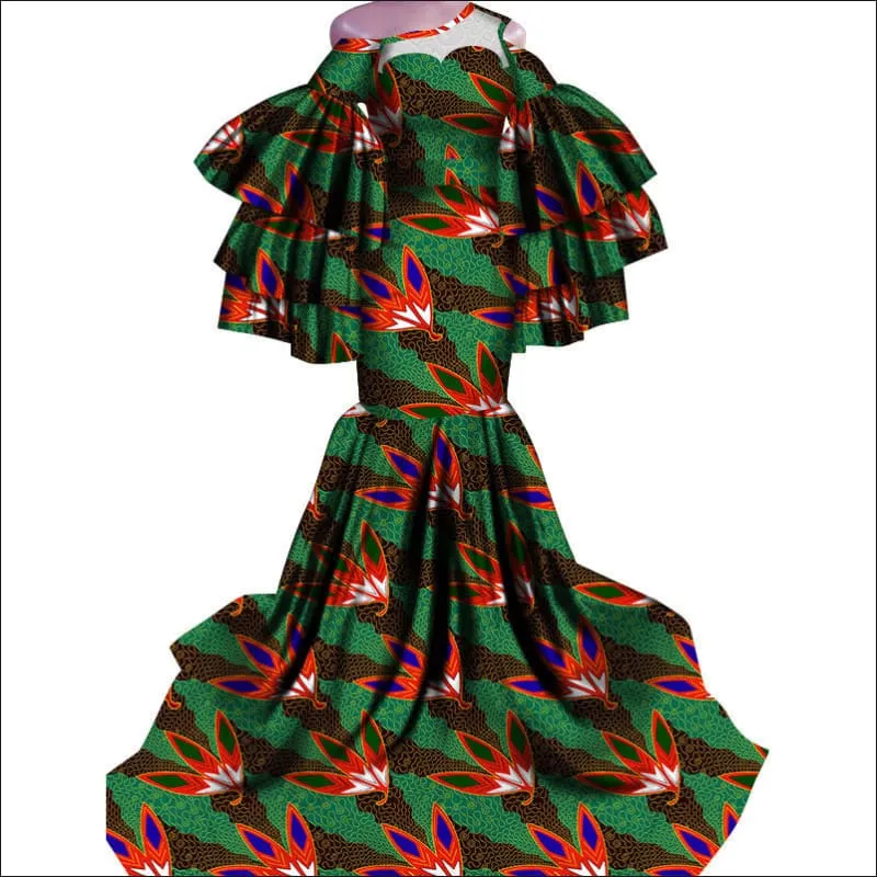 Ladies African Print Traditional Fishtail Dress for a Stunning Look