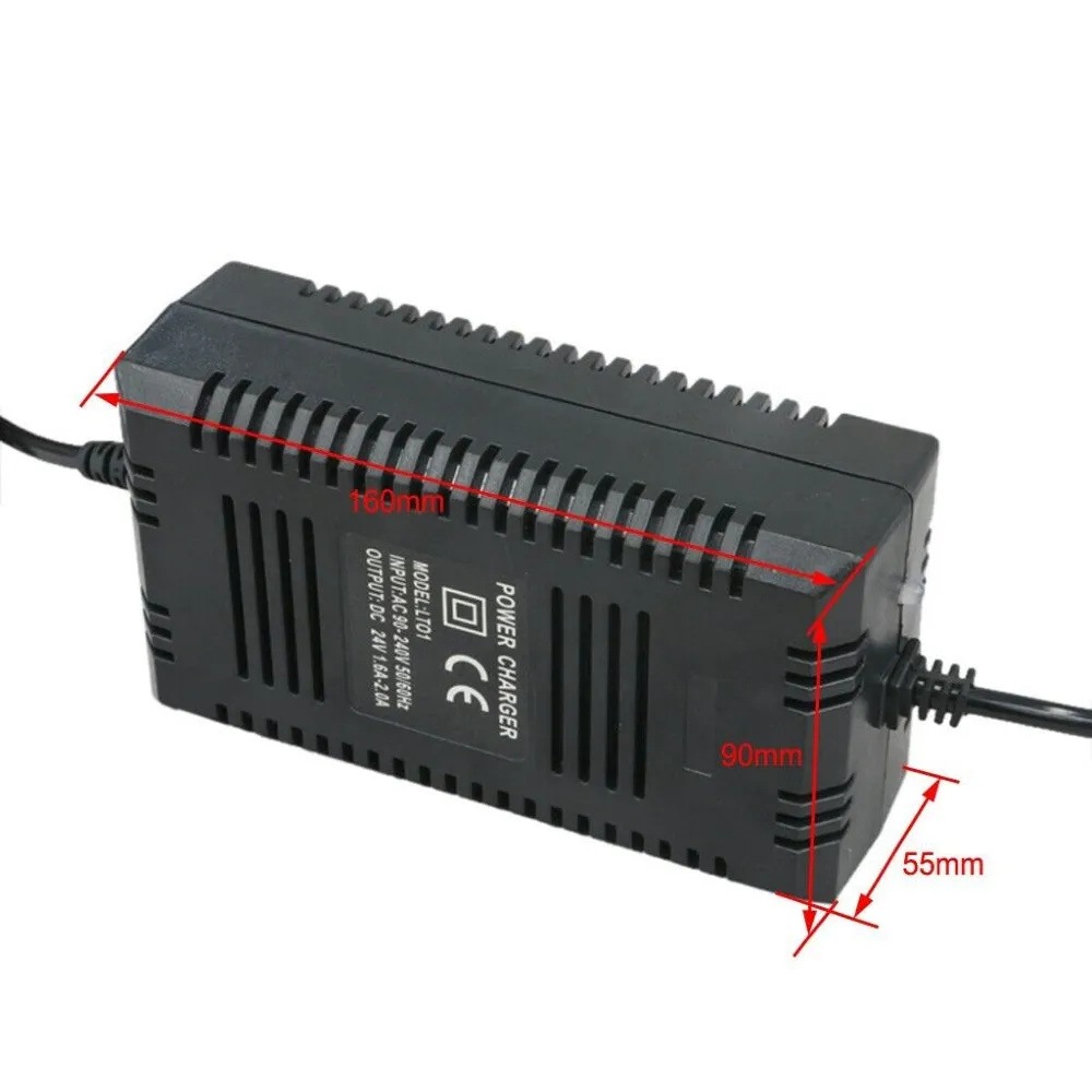 Lead Acid Battery Power Charger Adapter for E-Bike Tricycle DC12V 24V, 1.8A