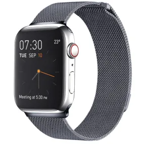 Milanese Loop Magnetic Stainless Steel Watch Band for Apple Watch Series 10 42mm / 9&8&7 41mm / SE 3&SE 2&6&SE&5&4 40mm / 3&2&1 38mm(Dark Gray)