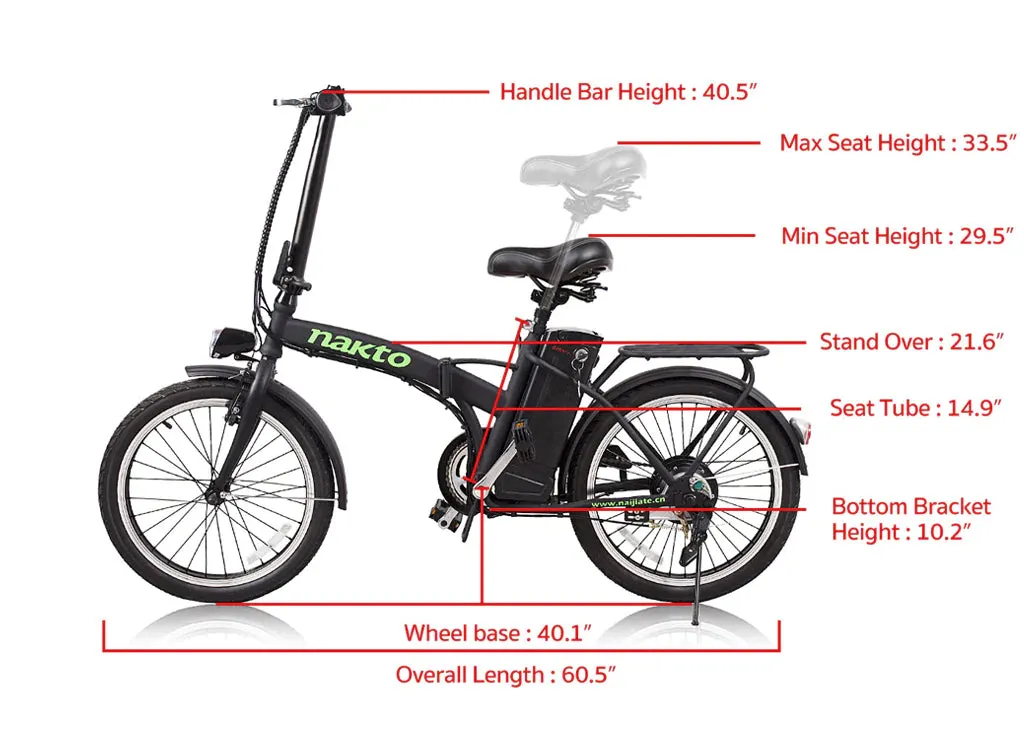 Nakto Fashion 20" Foldable Electric Bike