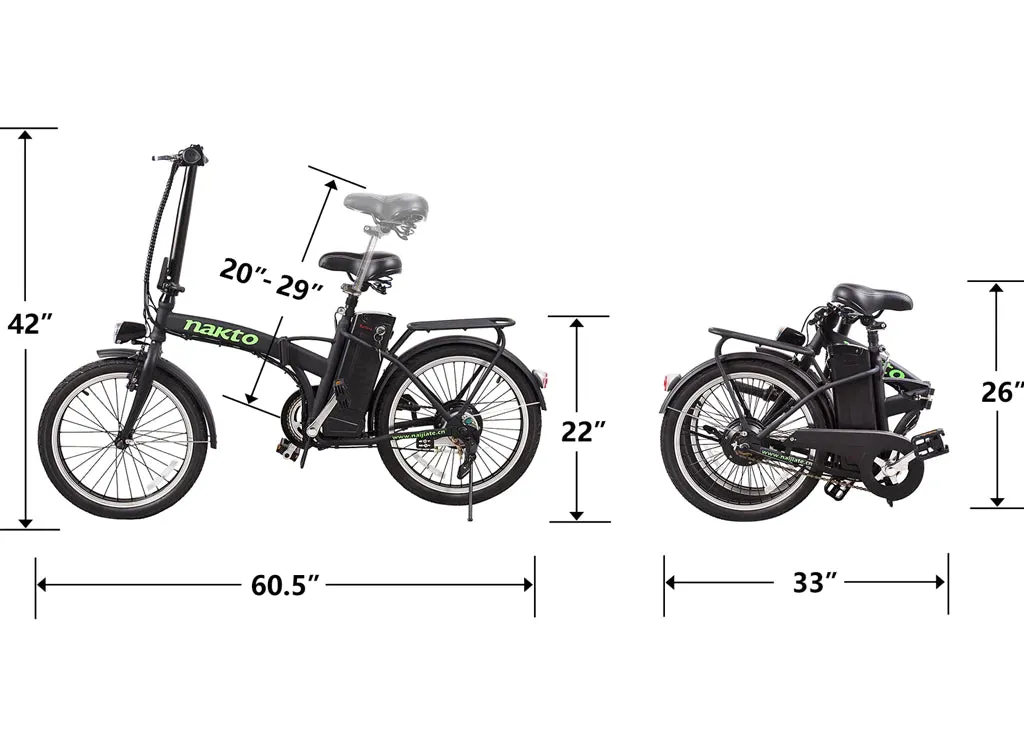 Nakto Fashion 20" Foldable Electric Bike