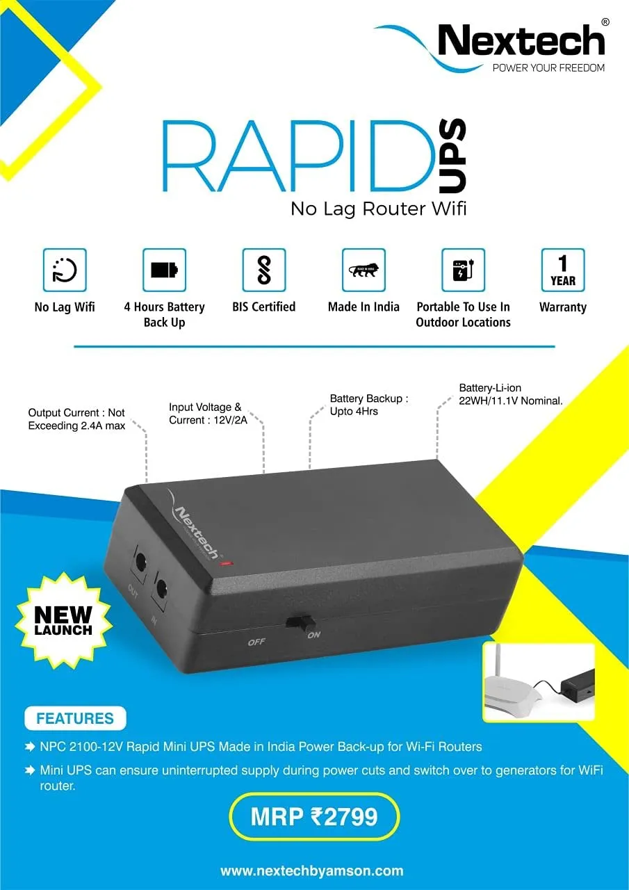 Nextech RAPID  Mini UPS for Router