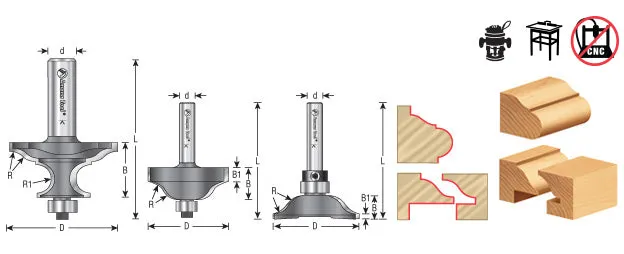 Ogee Wainscot Router Bit | 3 Piece Set | 49680 | 738685496800