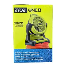 ONE  18V Cordless 7-1/2 in. Bucket Top Misting Fan Kit with 1.5 Ah Battery and Charger