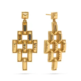 Pathway Post Drop Earrings - Gold