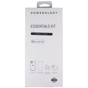 Powerology Essentials Kit w/ Case and Power for Apple iPhone 11 Pro Max - Clear