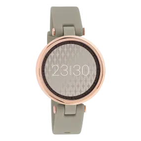 Rose gold coloured OOZOO smartwatch with taupe rubber strap - Q00402