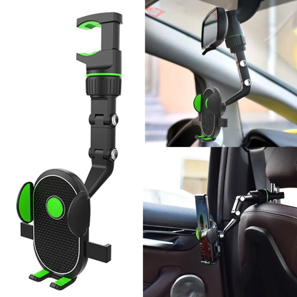 Rotatable Adjustable Telescopic Rearview Mirror Phone & GPS Mount