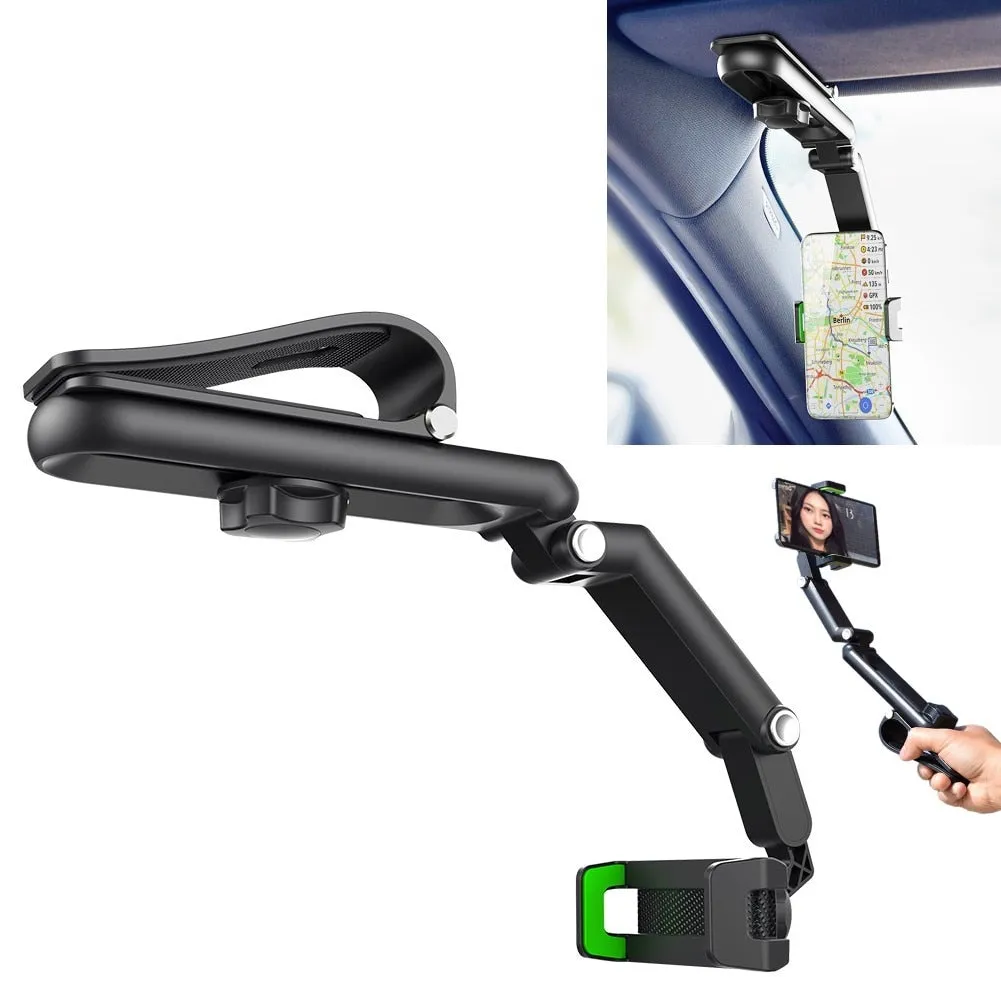 Rotatable Adjustable Telescopic Rearview Mirror Phone & GPS Mount