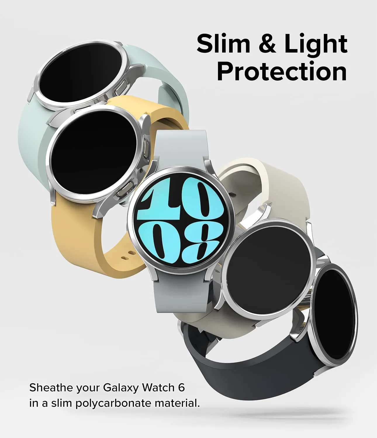 Samsung Galaxy Watch 6 40mm Case| Slim Series | Clear   Chrome