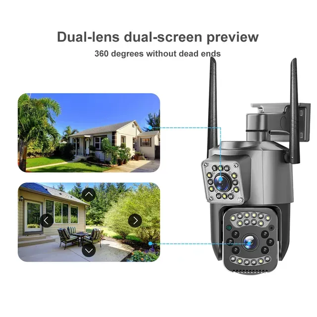 SLX Smart Dual IP Camera
(1 Bullet Camera and 1 PTZ Motion Sensor Camera) with WiFi, 4G and 2-way Audio - Brand New