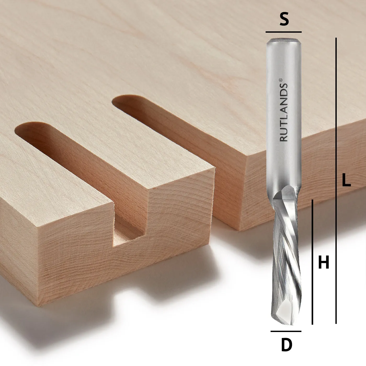 Solid Carbide Router Bit - Spiral Down Cut 1 Flute