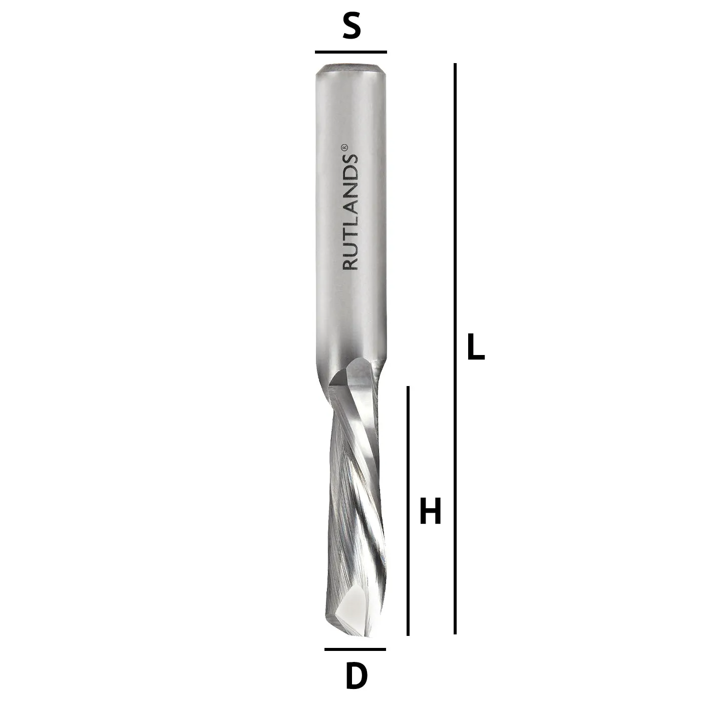 Solid Carbide Router Bit - Spiral Down Cut 1 Flute