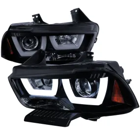 Spec-D 11-14 Charger U-Shape Pro Headlights Black Smoked