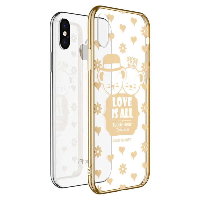 Teddy Bear Electroplating Soft TPU Back Cover Case for Apple iPhone