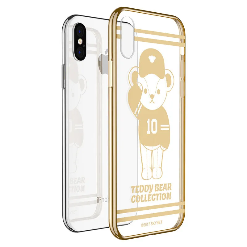 Teddy Bear Electroplating Soft TPU Back Cover Case for Apple iPhone