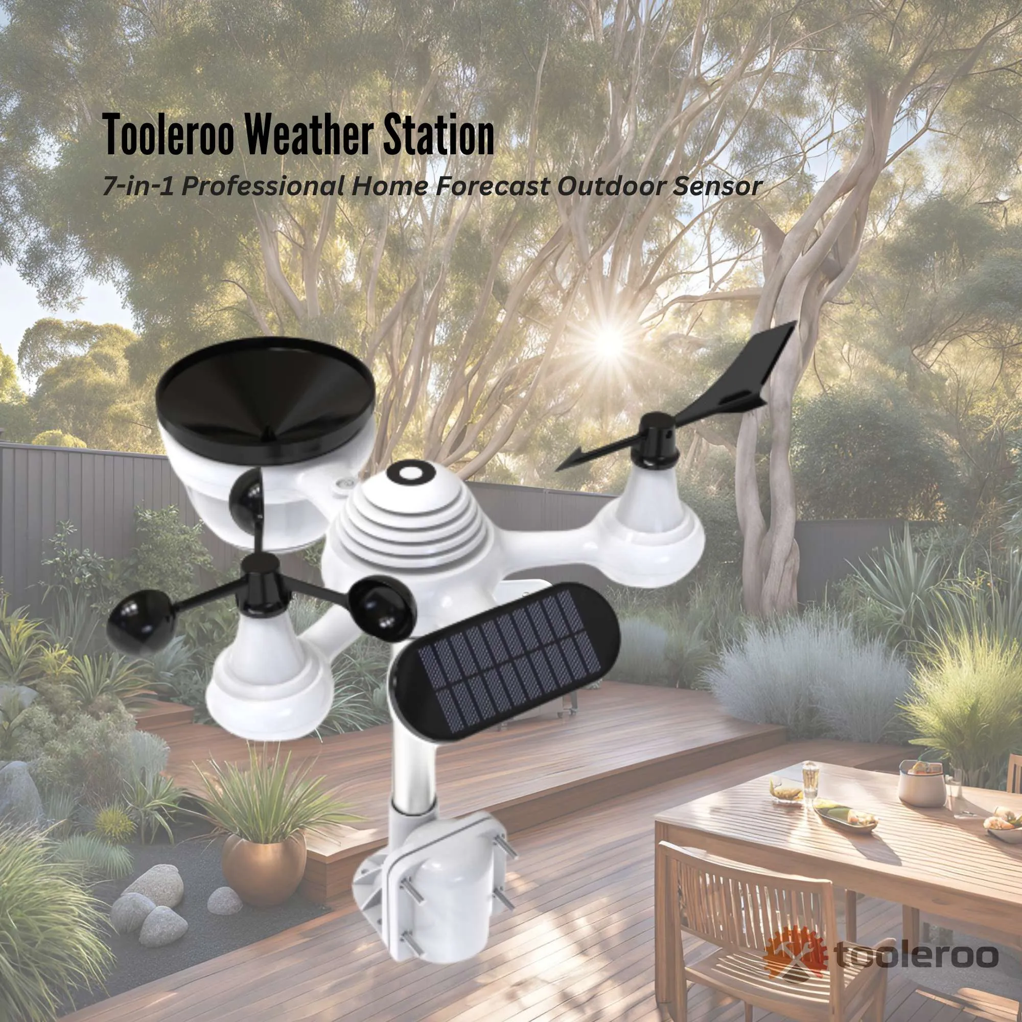 Tooleroo Weather Station 7-in-1 Professional Home Forecast Outdoor Sensor