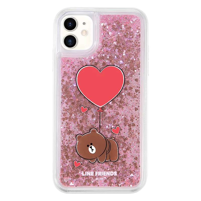 UKA Line Friends Love Glitter Case Shockproof TPU Soft Back Cover