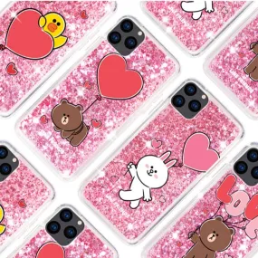 UKA Line Friends Love Glitter Case Shockproof TPU Soft Back Cover