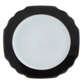 Ultra-White Georgian ColorSheen Black - Gold Banding - Charger Plate