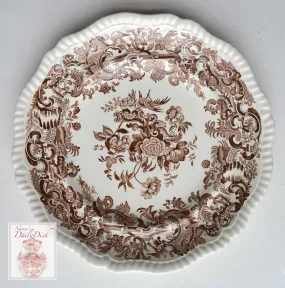 Vintage Copeland Spode  Brown Transferware Victorian Pheasants Birds & Roses Plate