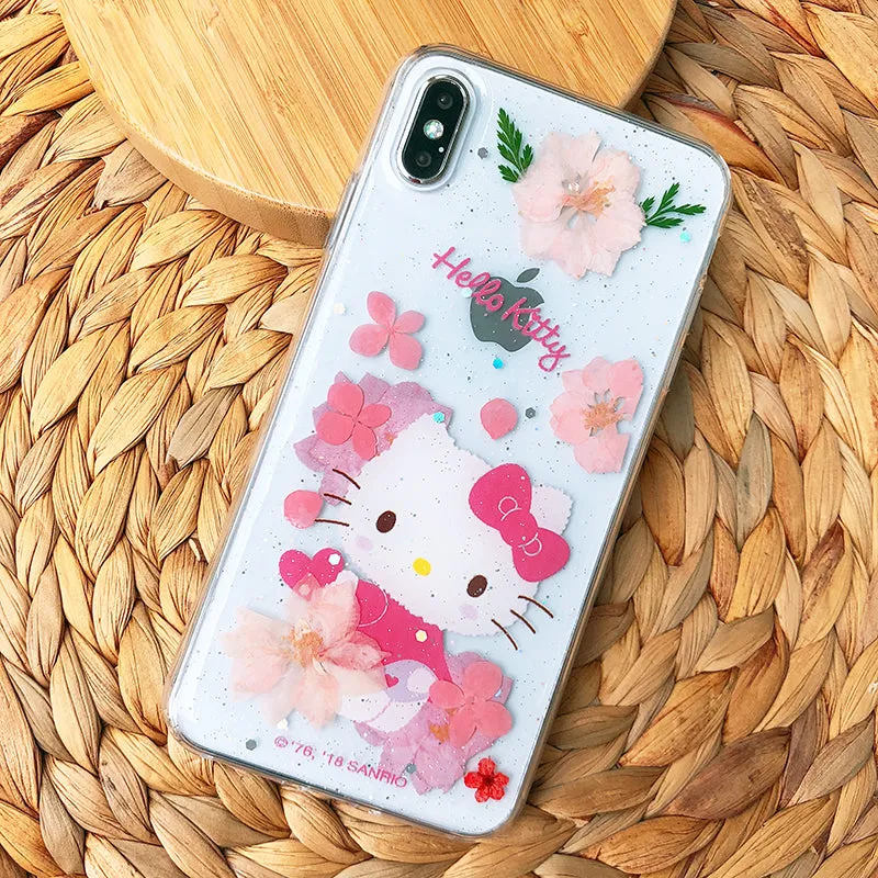 X-Doria Hello Kitty Blossom Flowers Natural Petals TPU Edge PC Case Cover