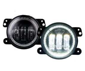 Xprite 4 Inch Halo LED Fog Lights Dodge Charger (11-13) [Escapade Series] Multiple Color Options